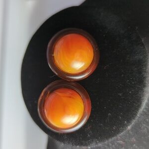 🤎 Vintage Earrings Moonglow Caramel brown mocha gold tone clip unsigned